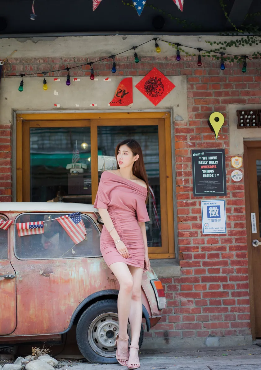 [Mzsock] NO.176 Jin Yunqiao pink dress and short skirt with cool and beautiful legs street photography#[47P]-39