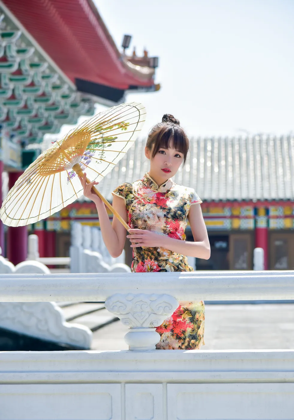 [Mzsock] NO.189 Miao Wanyu floral short cheongsam with high heels and beautiful legs street photography#[68P]-6