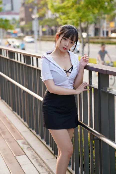 [Mzsock] NO.078 Chen Jialin OL short skirt high heels beautiful legs outdoor shot street photography#[100P]-63