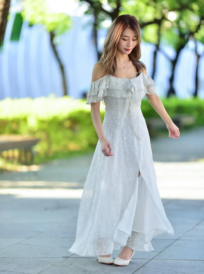 [Mzsock] NO.200 vivi Cao Yuanyuan suspender high-slit long skirt with high heels and beautiful legs street photography#[105P]-70